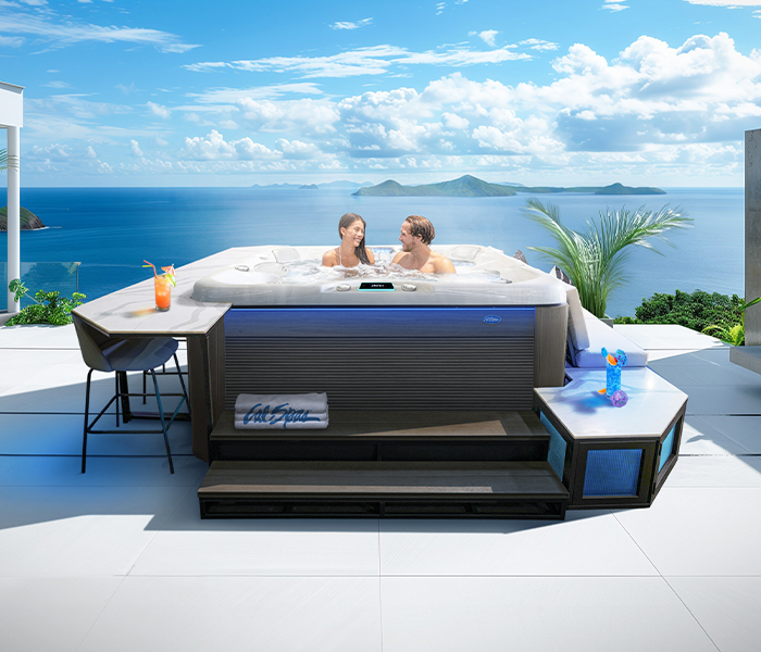 Calspas hot tub being used in a family setting - Battlecreek